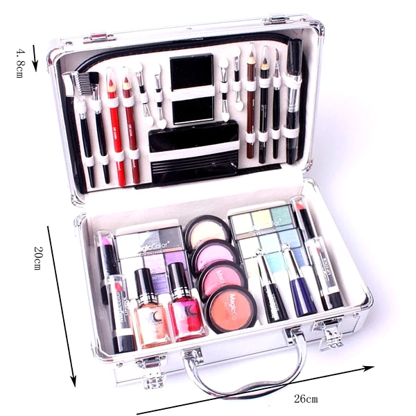 Miss Young MC1157 Make-Up Kit Suitcase with Cosmetics, Brushes, Eyeshadow & Mirror