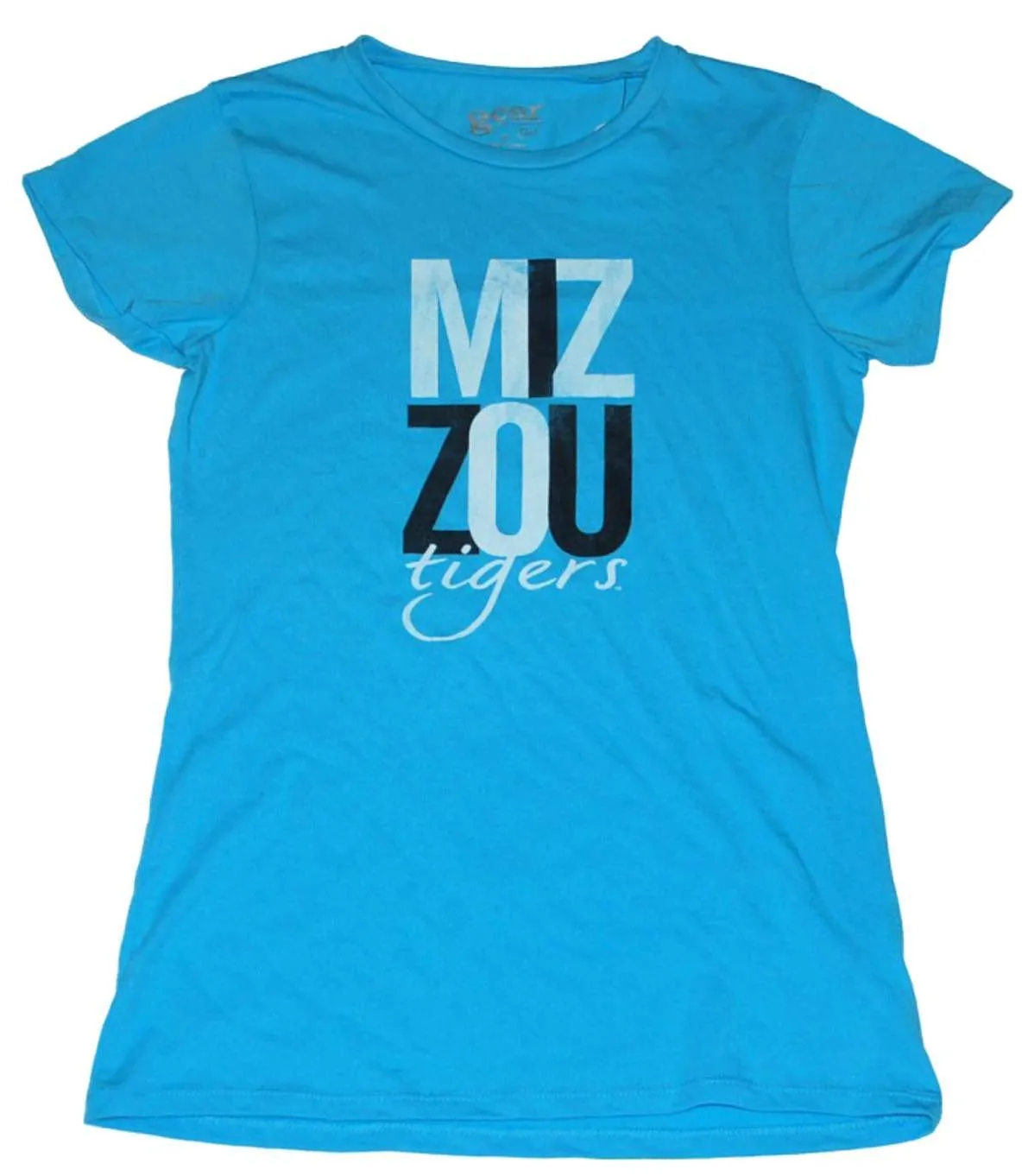 Missouri Tigers Gear for Sports Co.ed Women Blue Black White Logo T-Shirt (M)