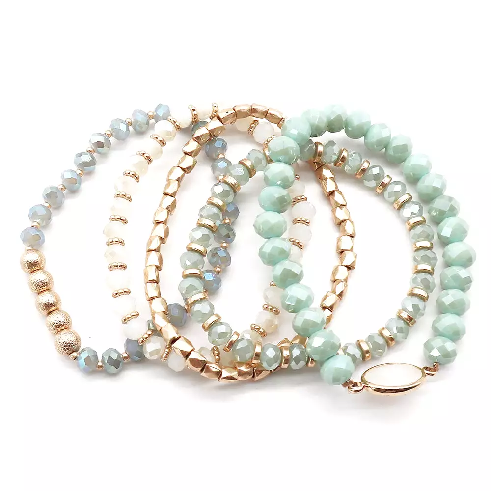 Multi Bead Stretch Bracelet Set