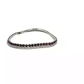 Nara Double Row Cubic Zirconia Tennis Bracelet Red and White