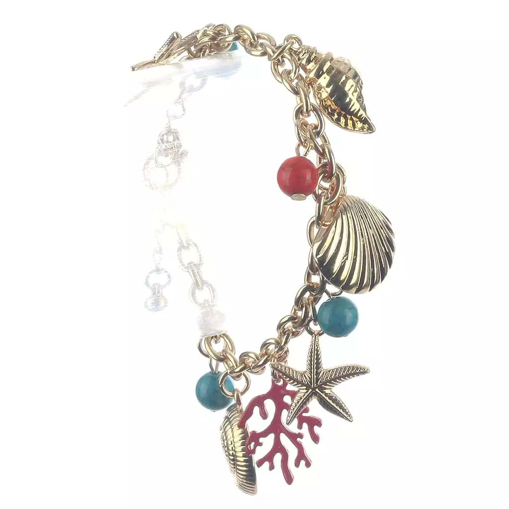 Nautical Sealife Gold Charm Bracelet