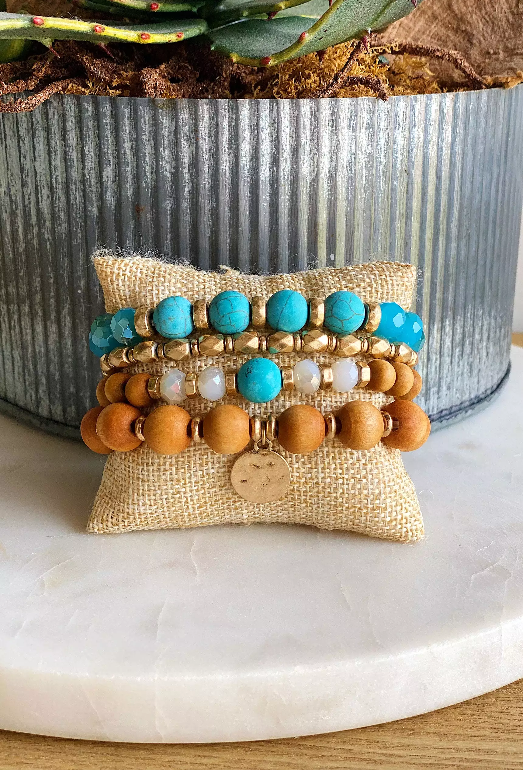 New Day Bracelet Set in Blue