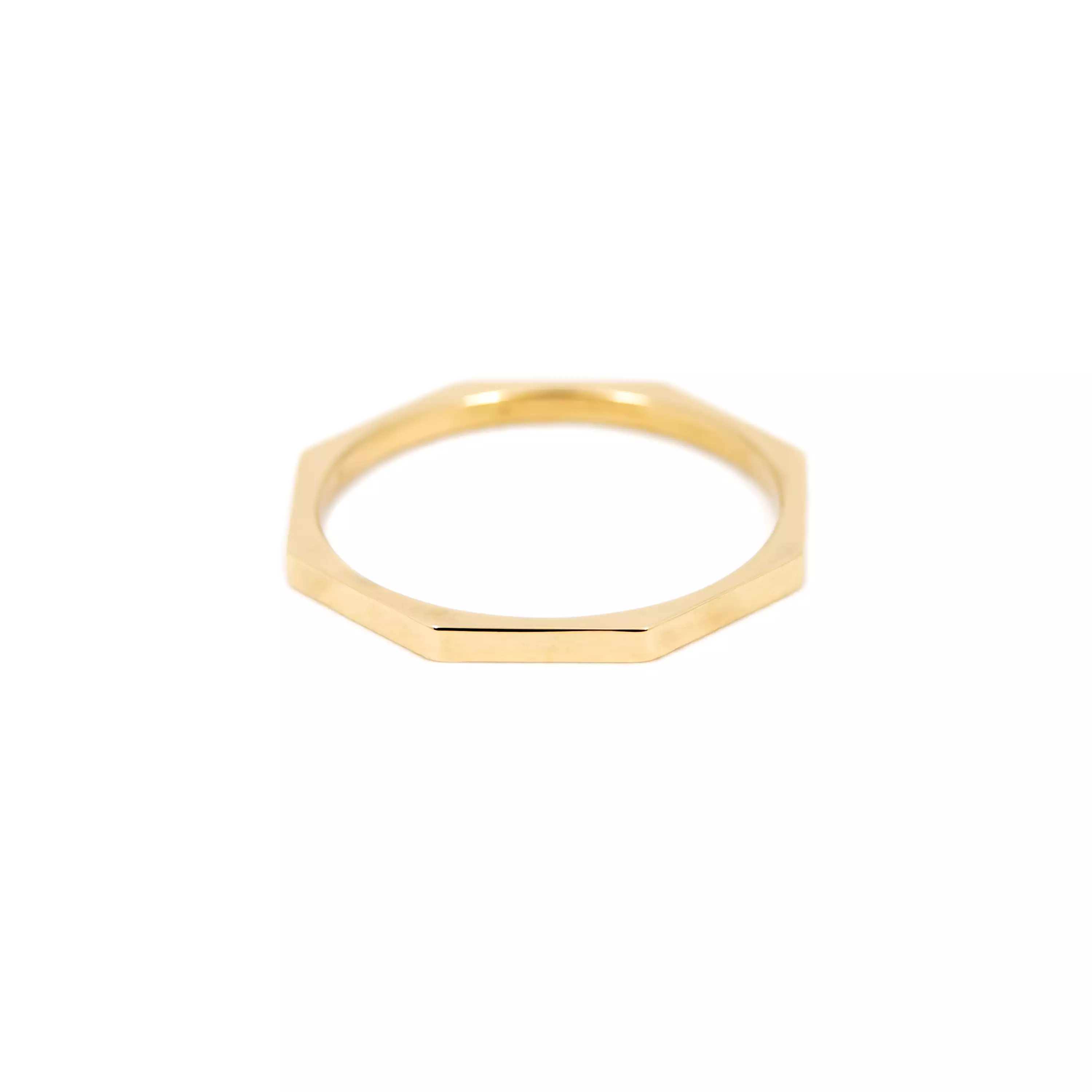 Octagon Ring  - 14k Yellow Gold