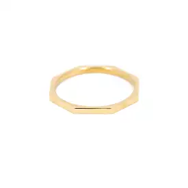 Octagon Ring  - 14k Yellow Gold