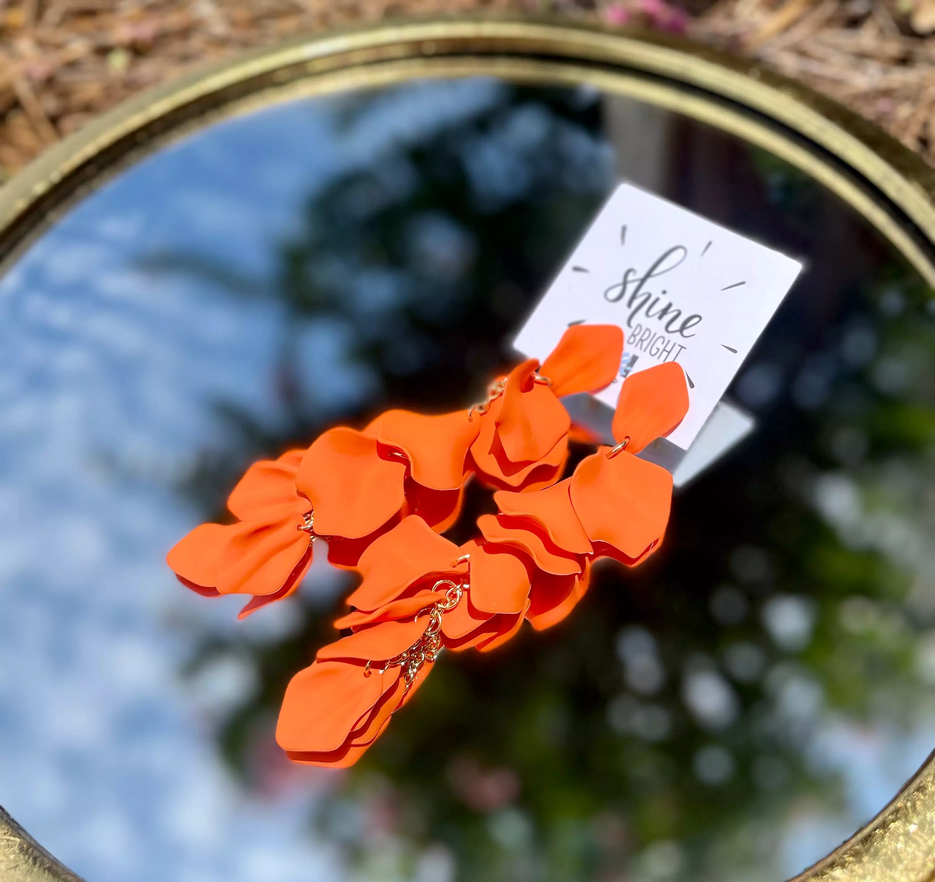 Orange Flower Earrings