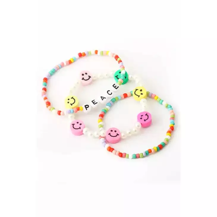 Peace Happy Bead Bracelet Set