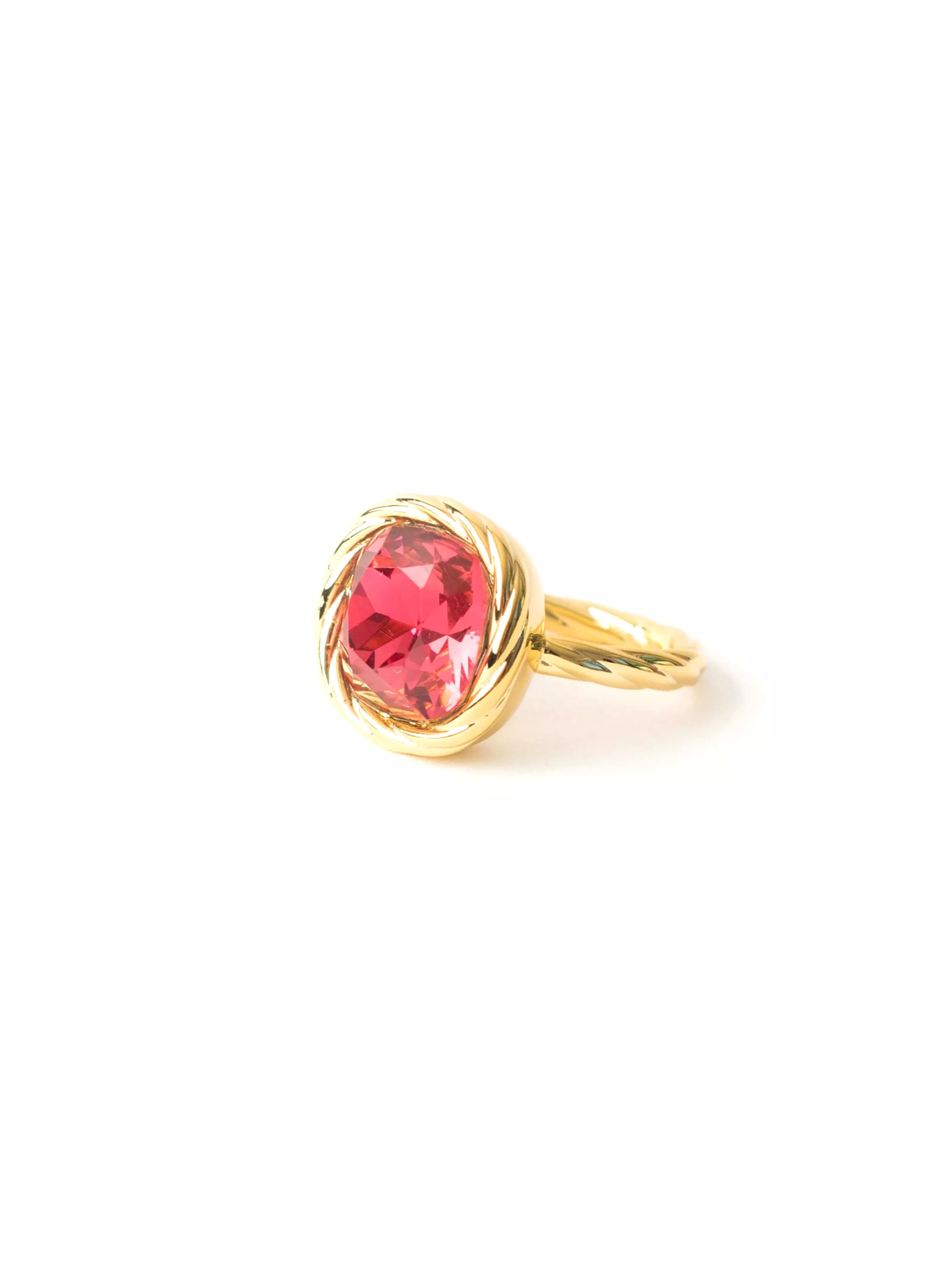 Pink Braided Gem Ring