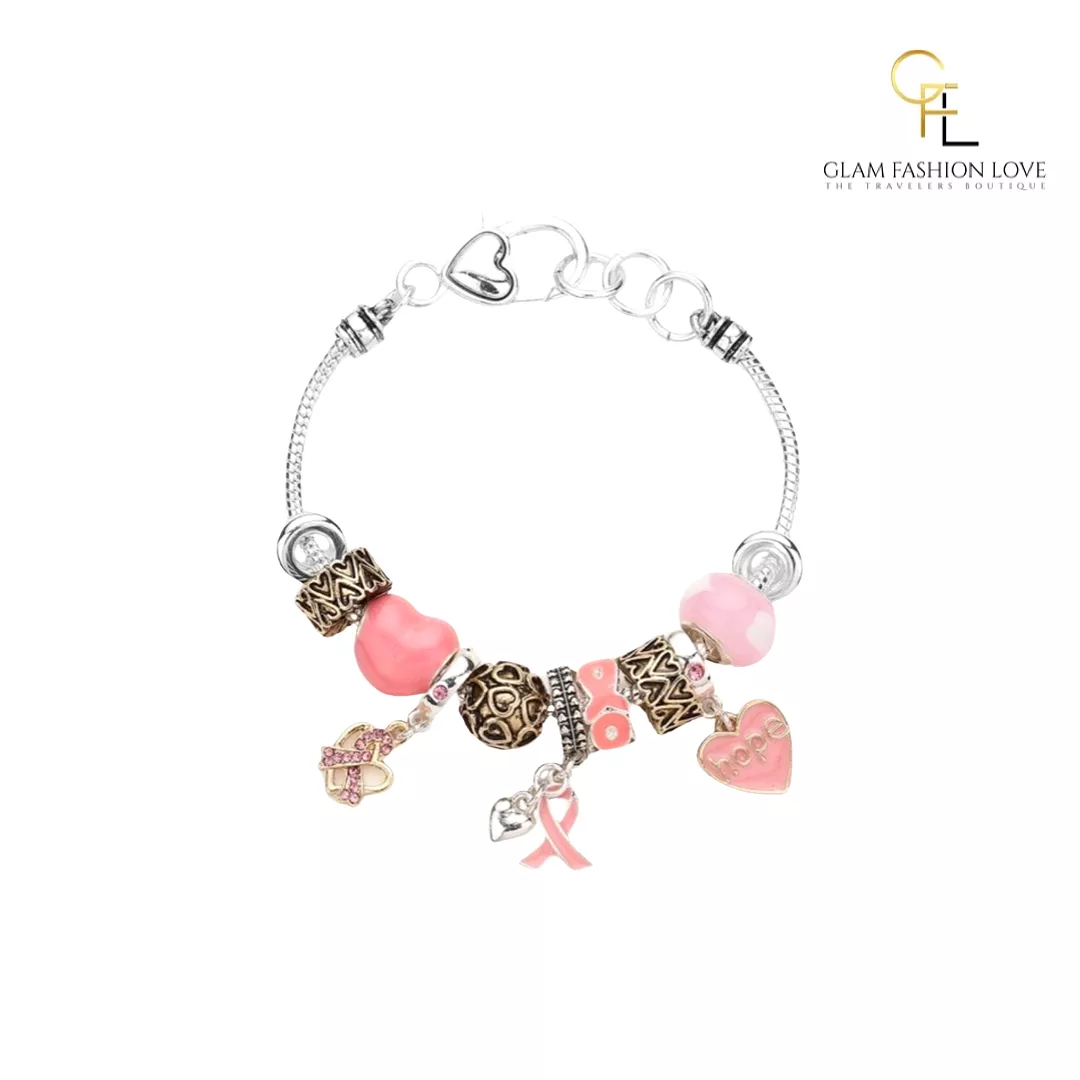 Pink Charm Hope Bracelet