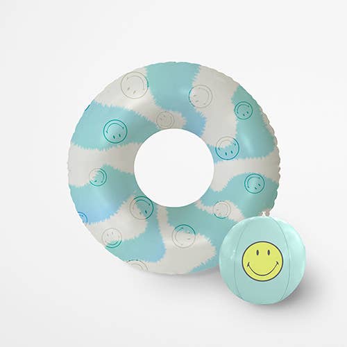 Pool Ring & Ball Set Smiley