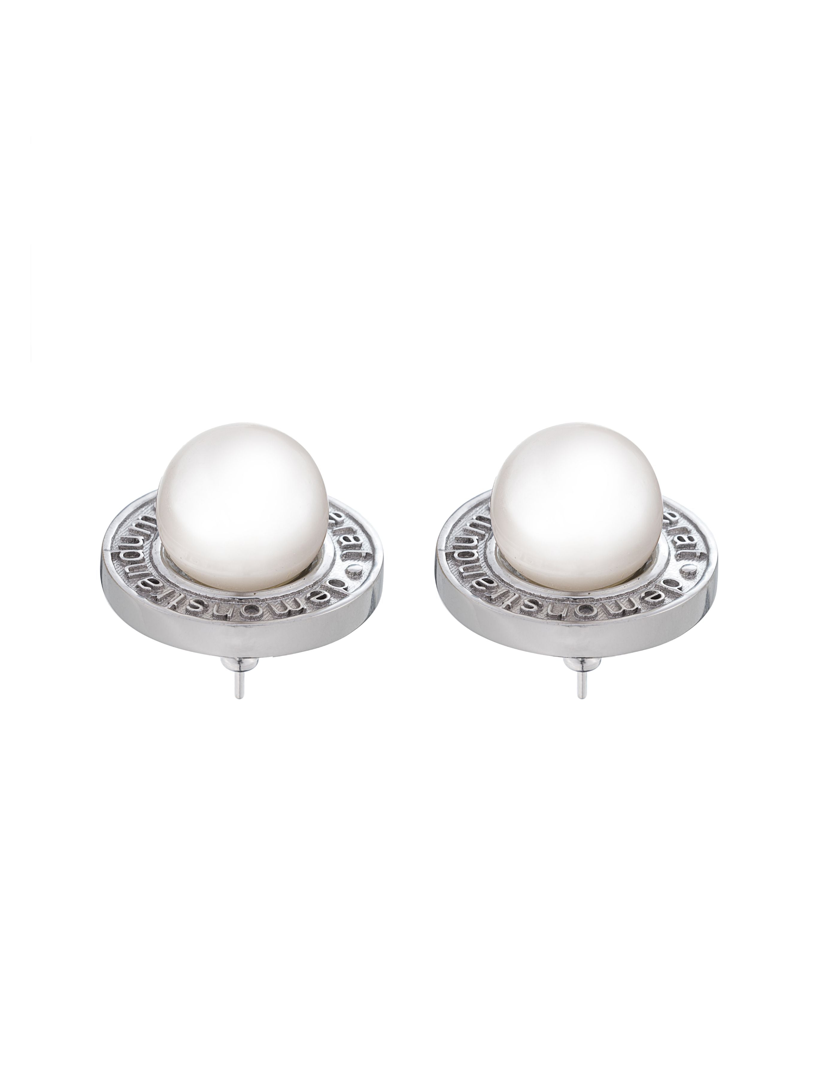 QED PEARL EARRINGS SILVER