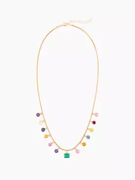 Rainbow Sapphire Fringe Necklace