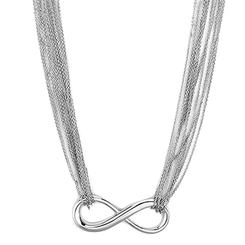 Rhodium Brass Necklace with No Stone