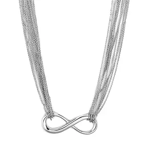 Rhodium Brass Necklace with No Stone