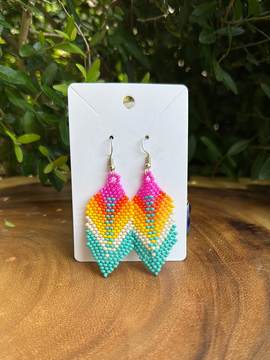 Rhombus huichol earrings