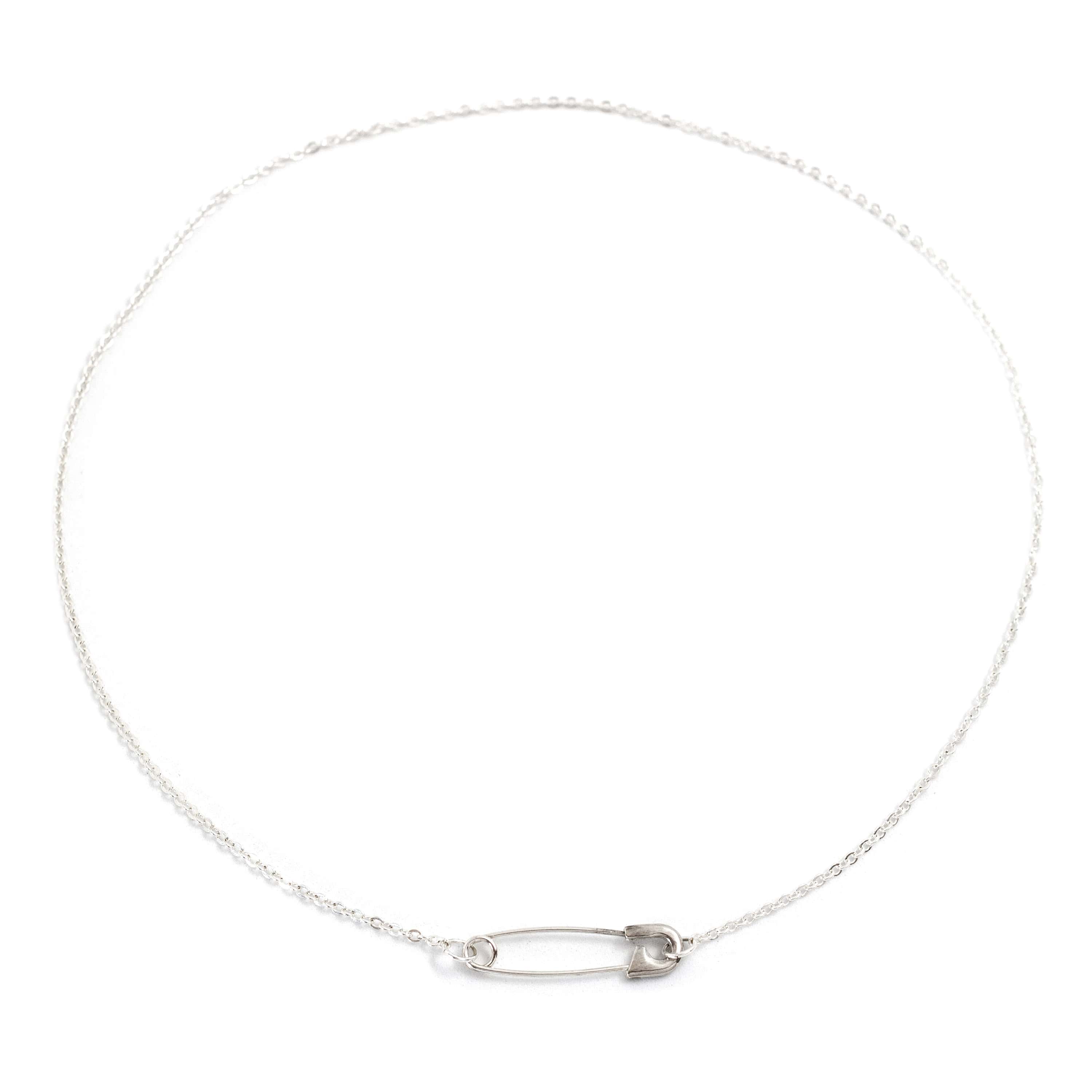 Safety Pin Necklace - Sterling Silver