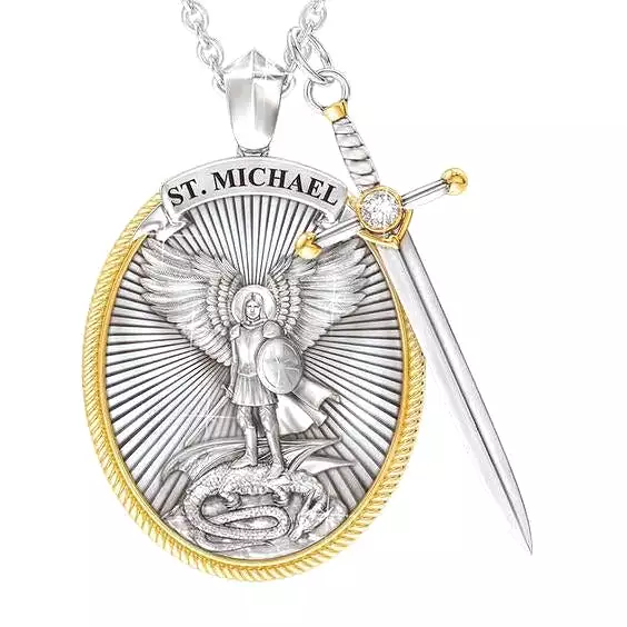 Saint Michael Archangel Pendant | Saint Michael Necklace Pen