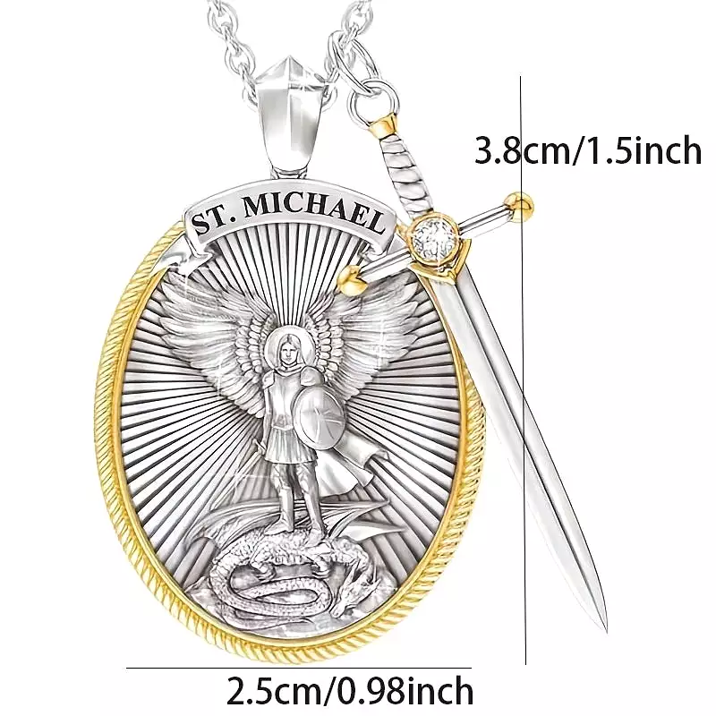 Saint Michael Archangel Pendant | Saint Michael Necklace Pen