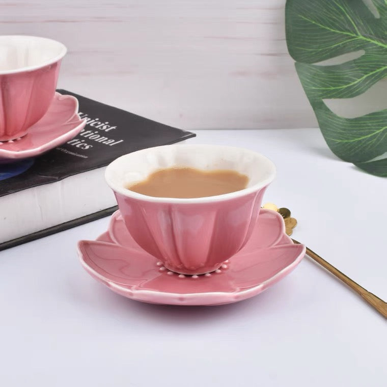 Sakura tea cup + plate