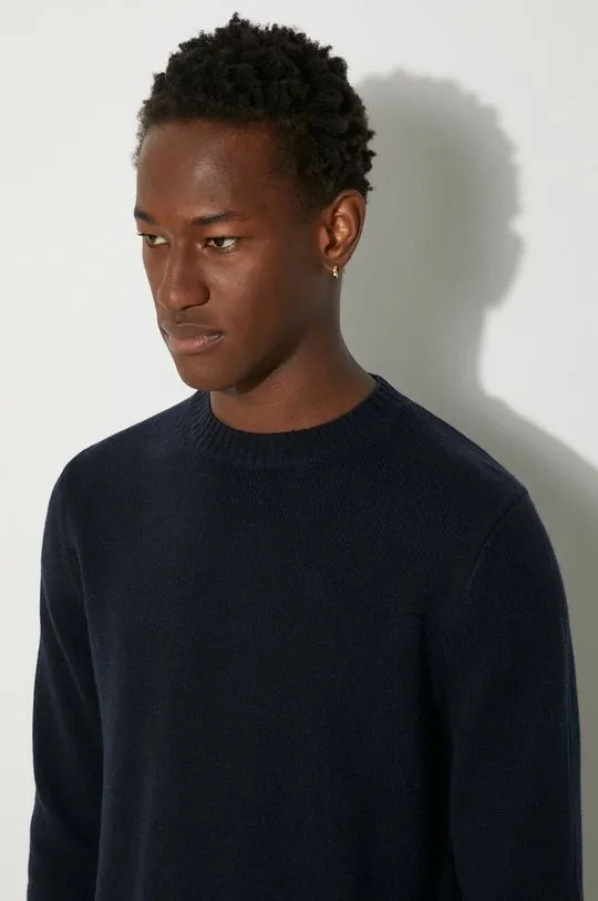 Samsoe Samsoe wool jumper men’s navy blue color