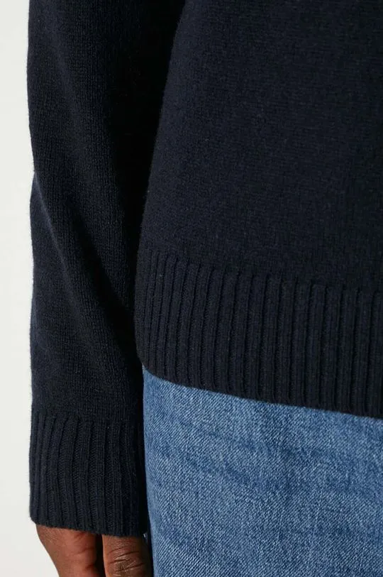 Samsoe Samsoe wool jumper men’s navy blue color