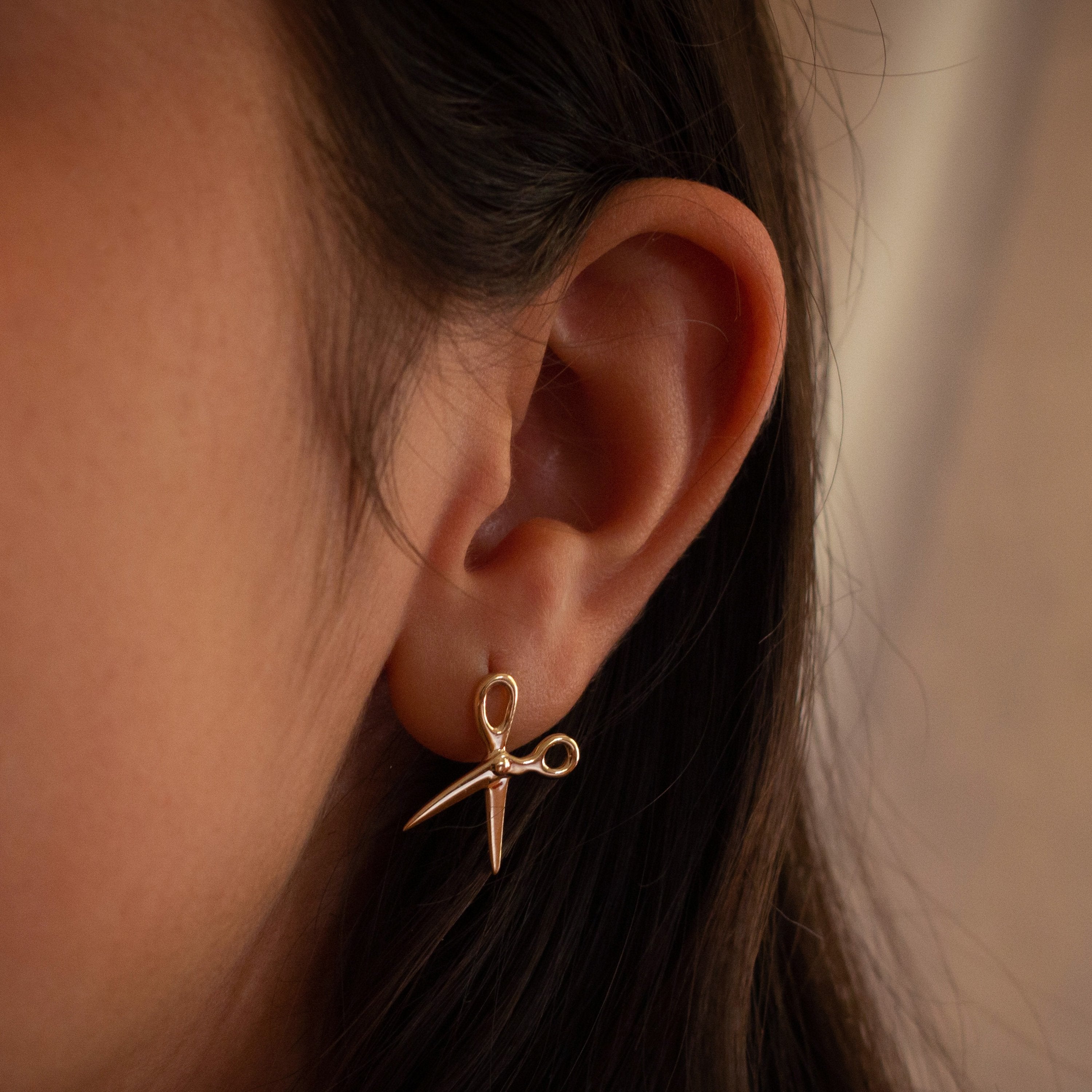 Scissor Earring 14K Yellow Gold