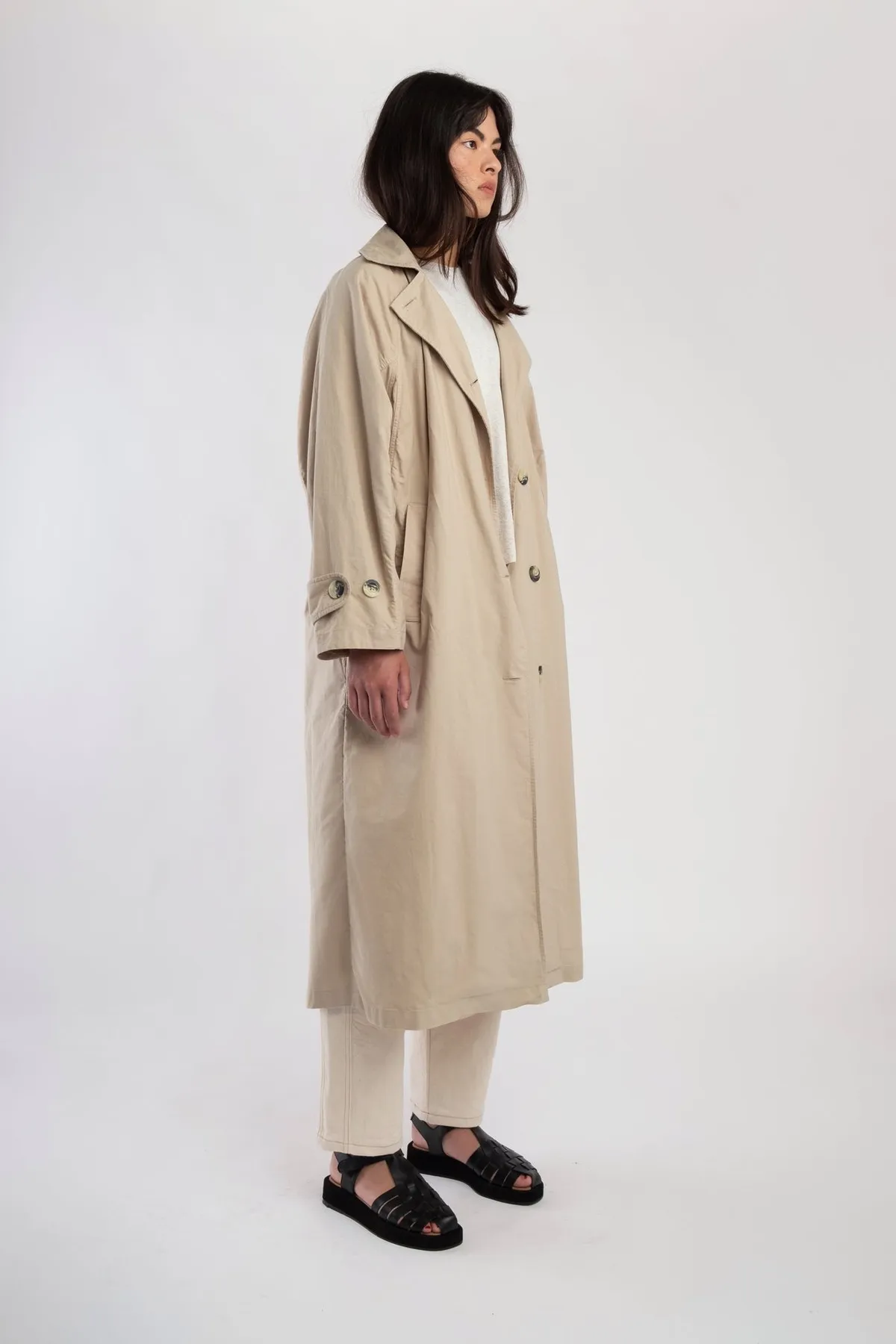 Seamed Trench - Taupe