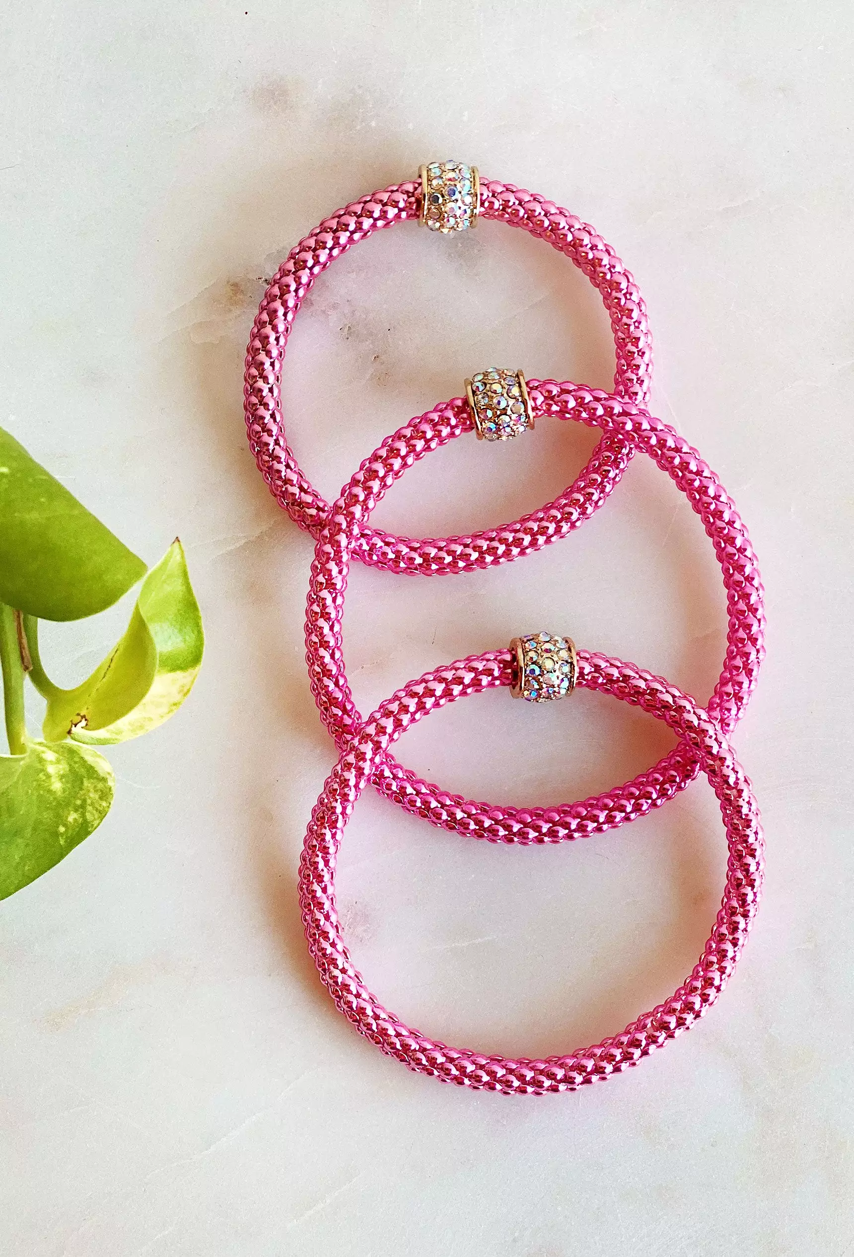 Show Stopper Bracelet Set in Pink