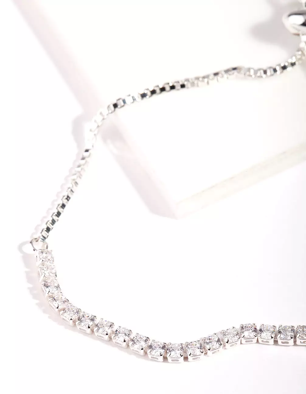 Silver Cubic Zirconia Toggle Tennis Bracelet