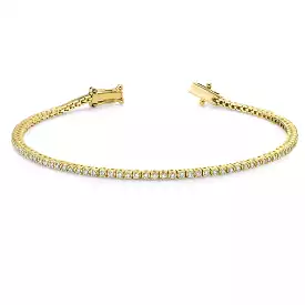 Small 14K Gold and Diamond Tennis Bracelet