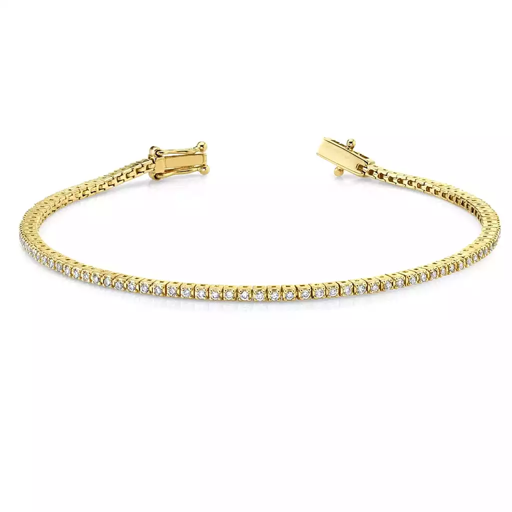 Small 14K Gold and Diamond Tennis Bracelet