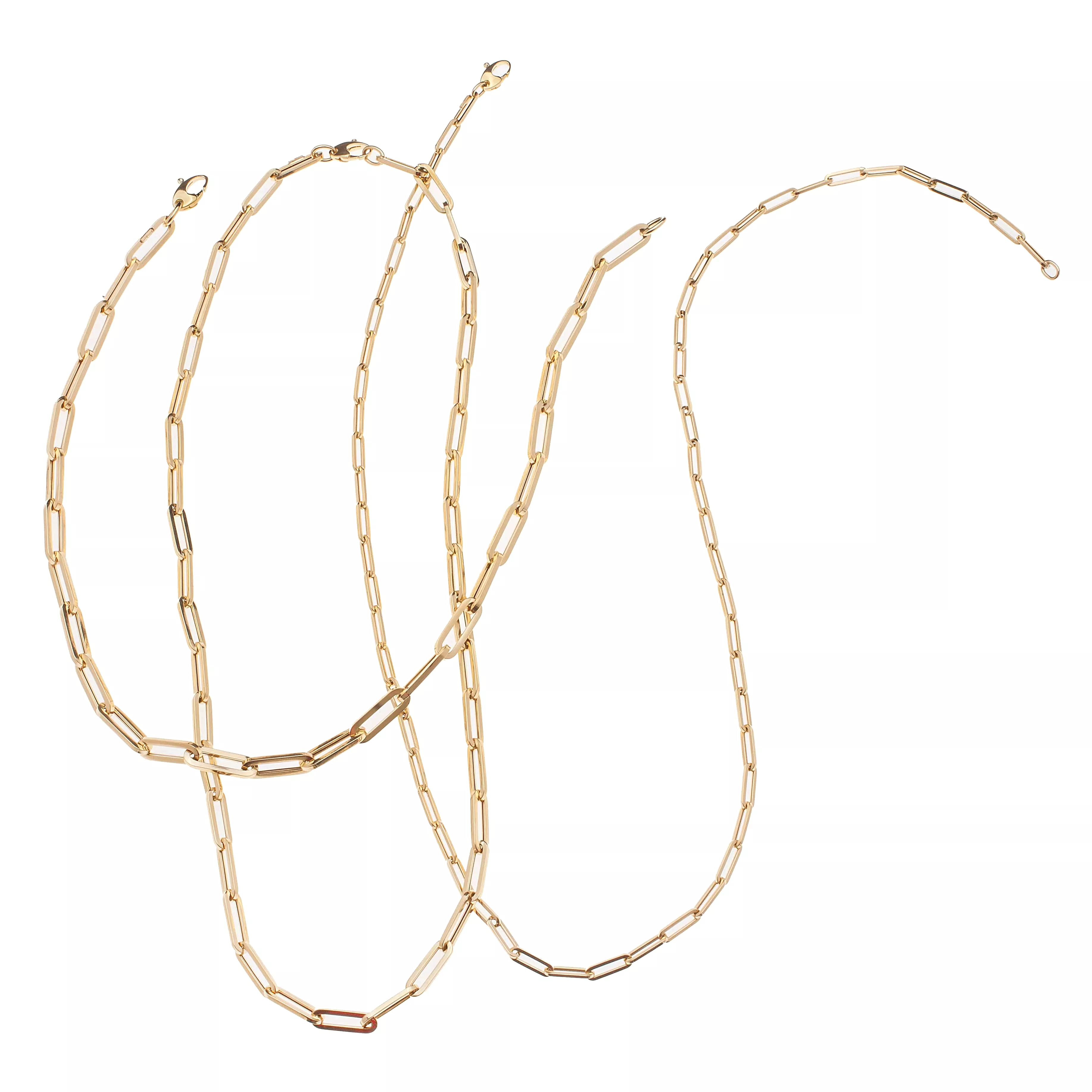 Small 14K Gold Paper Clip Link Bracelet 2mm