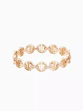 Small Link MMV Bracelet With Diamond Bridge