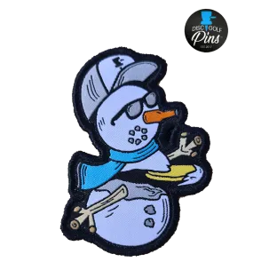 Snowman Winter Disc Golf Patch