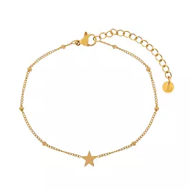 Stainless steel BRACELET SHARE CLOSED STAR-GOLD