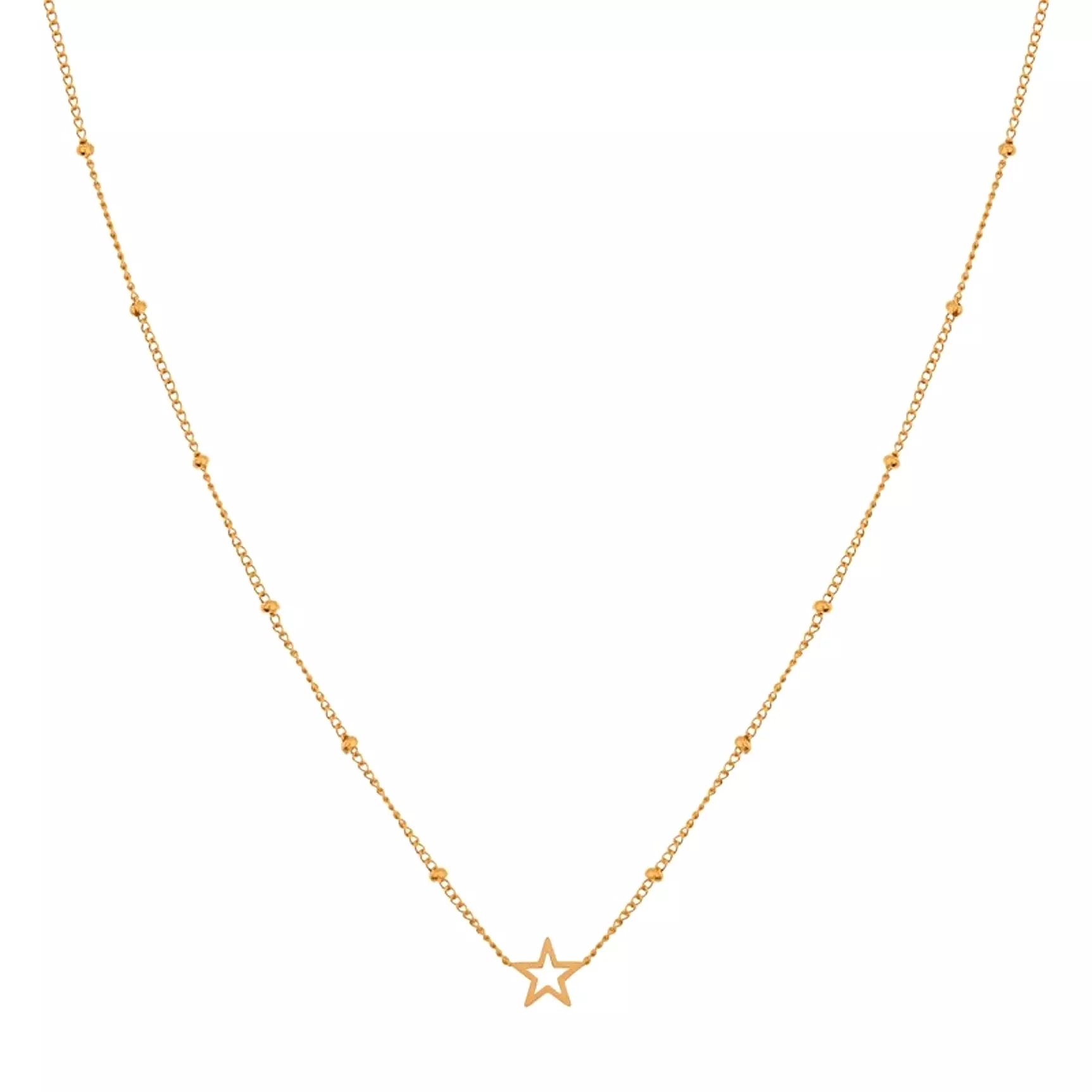 Stainless steel NECKLACE SHARE OPEN STAR - CHILD - GOLD