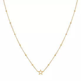 Stainless steel NECKLACE SHARE OPEN STAR - CHILD - GOLD