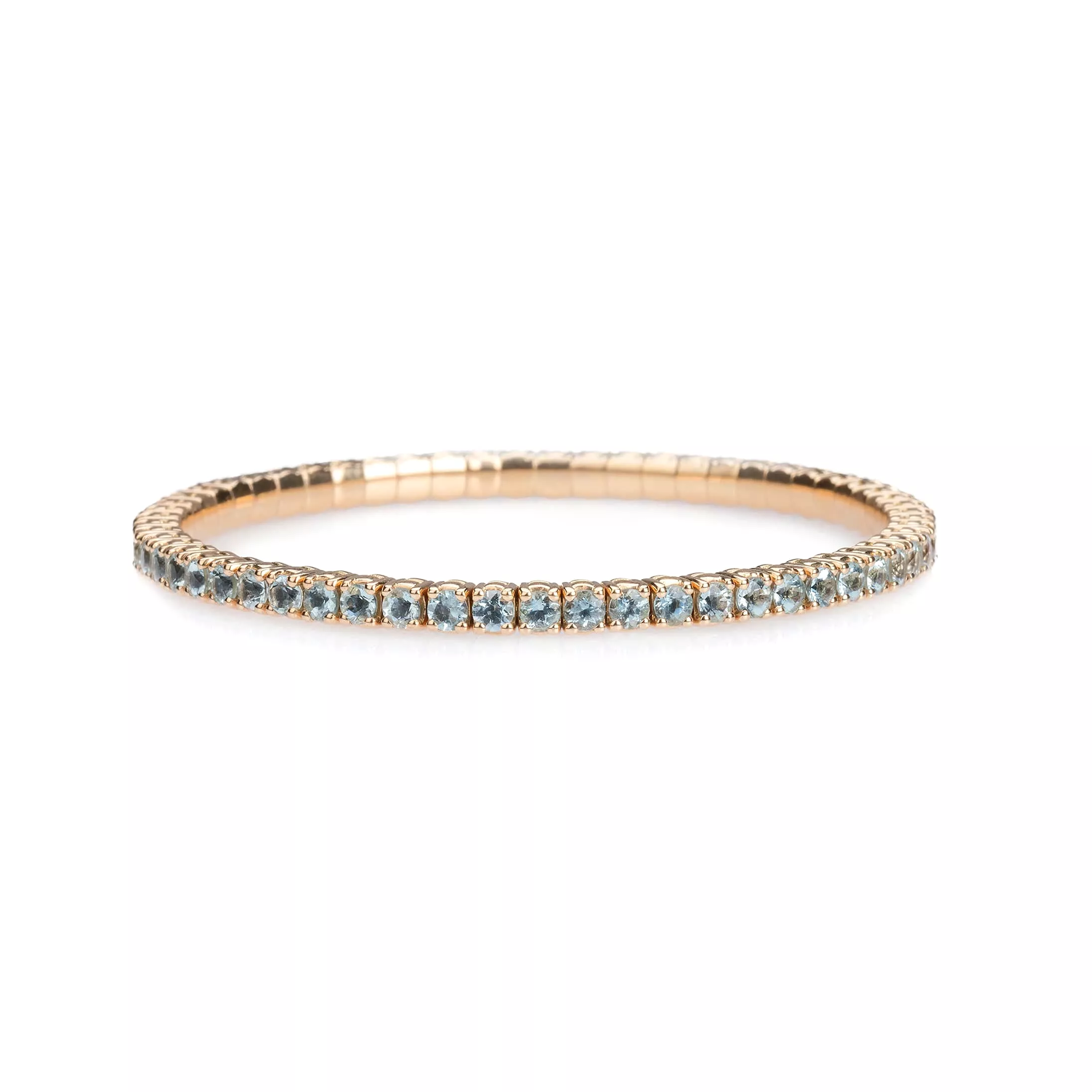 Stretch & Stack Aquamarine Tennis Bracelet, 8.55-18 Carats