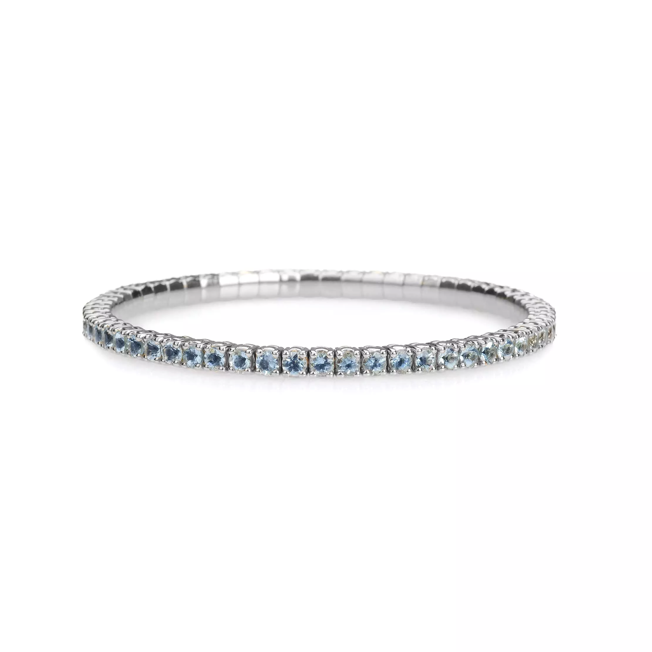 Stretch & Stack Aquamarine Tennis Bracelet, 8.55-18 Carats