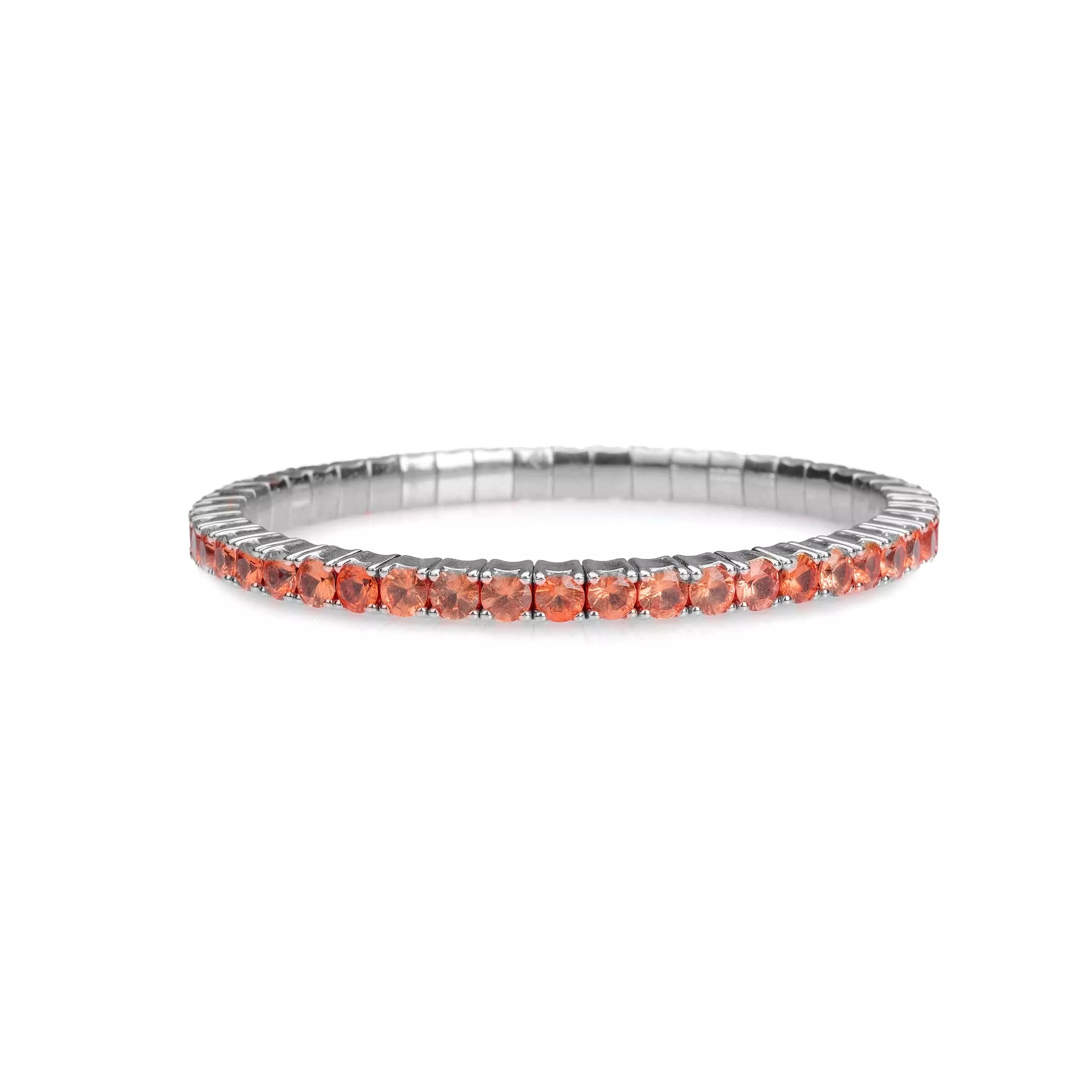 Stretch & Stack Orange Sapphire Tennis Bracelet, 8.55-18 Carats