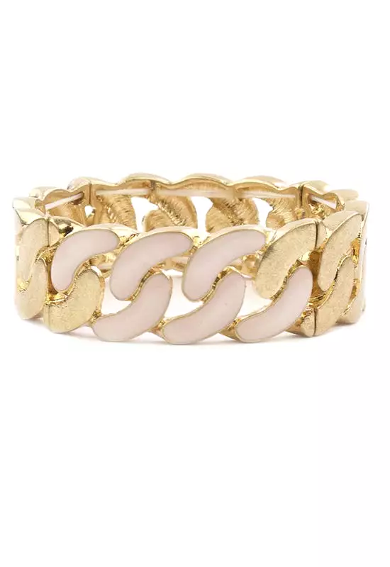 Stretch Link Bracelet - Gold Blush