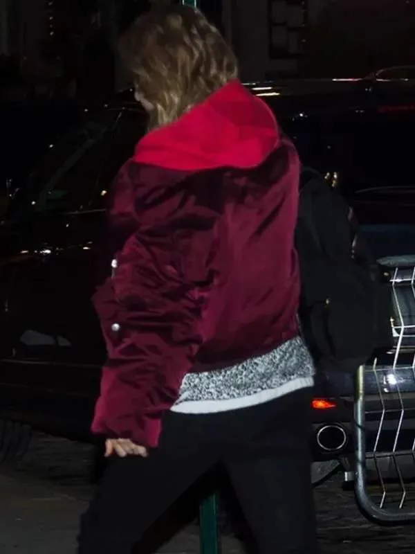 Taylor Swift Burgundy Bomber Jacket - New American Jackets