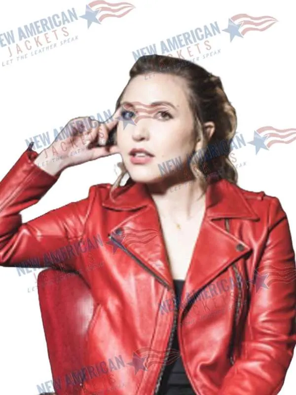 Taylor Tomlinson Red Leather Jacket - New American Jackets