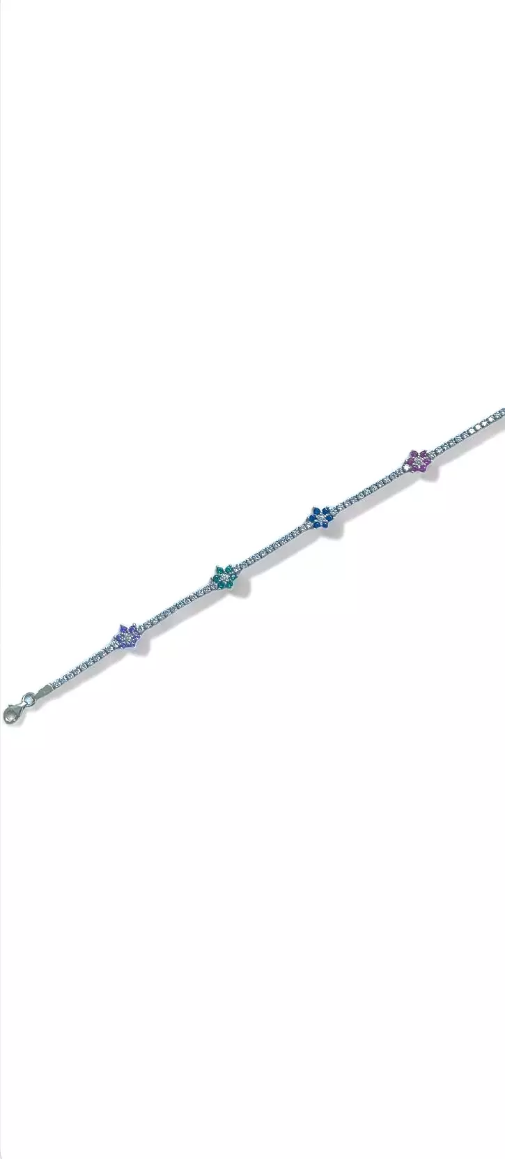 Tennis Bracelet with Multicolor Flowers