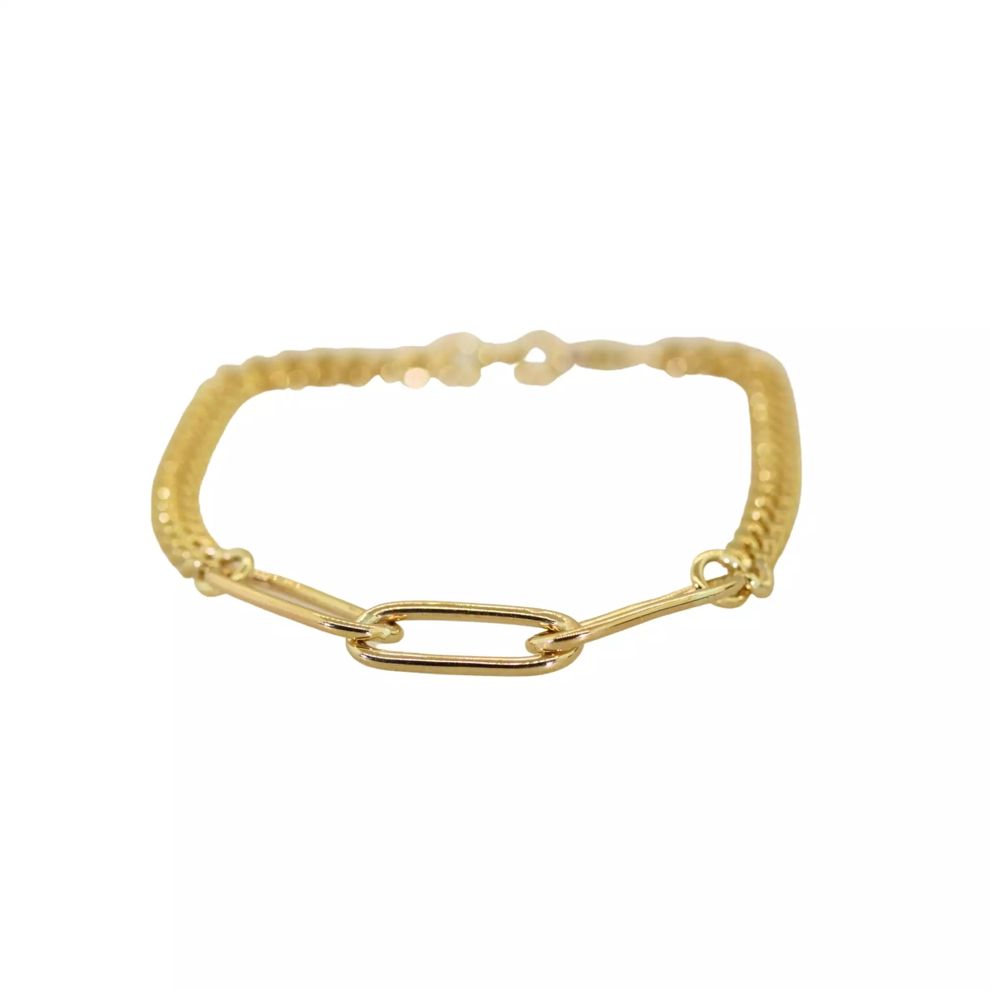 Three Link Yellow Gold Chain Bracelet