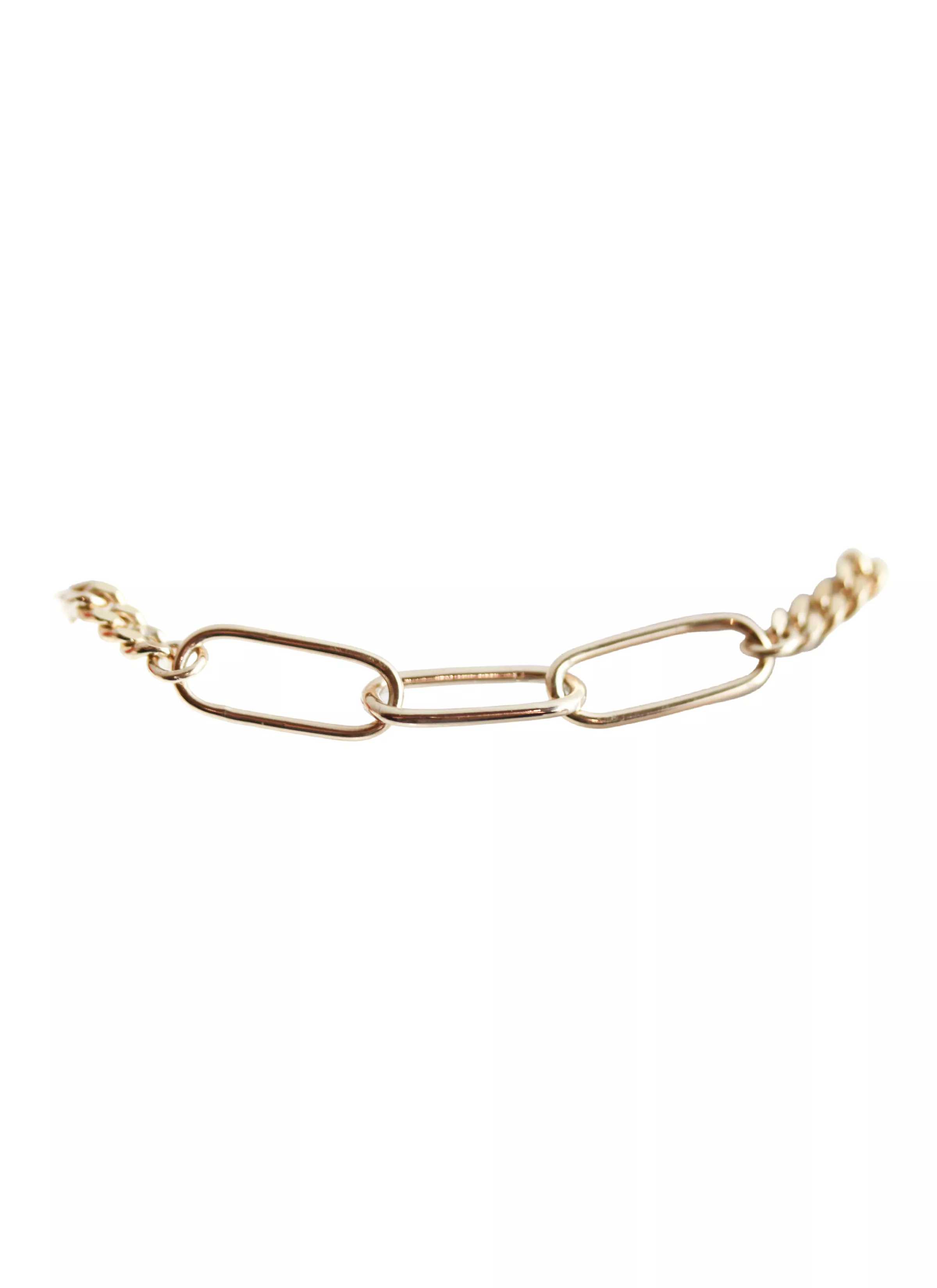 Three Link Yellow Gold Chain Bracelet