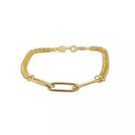 Three Link Yellow Gold Chain Bracelet