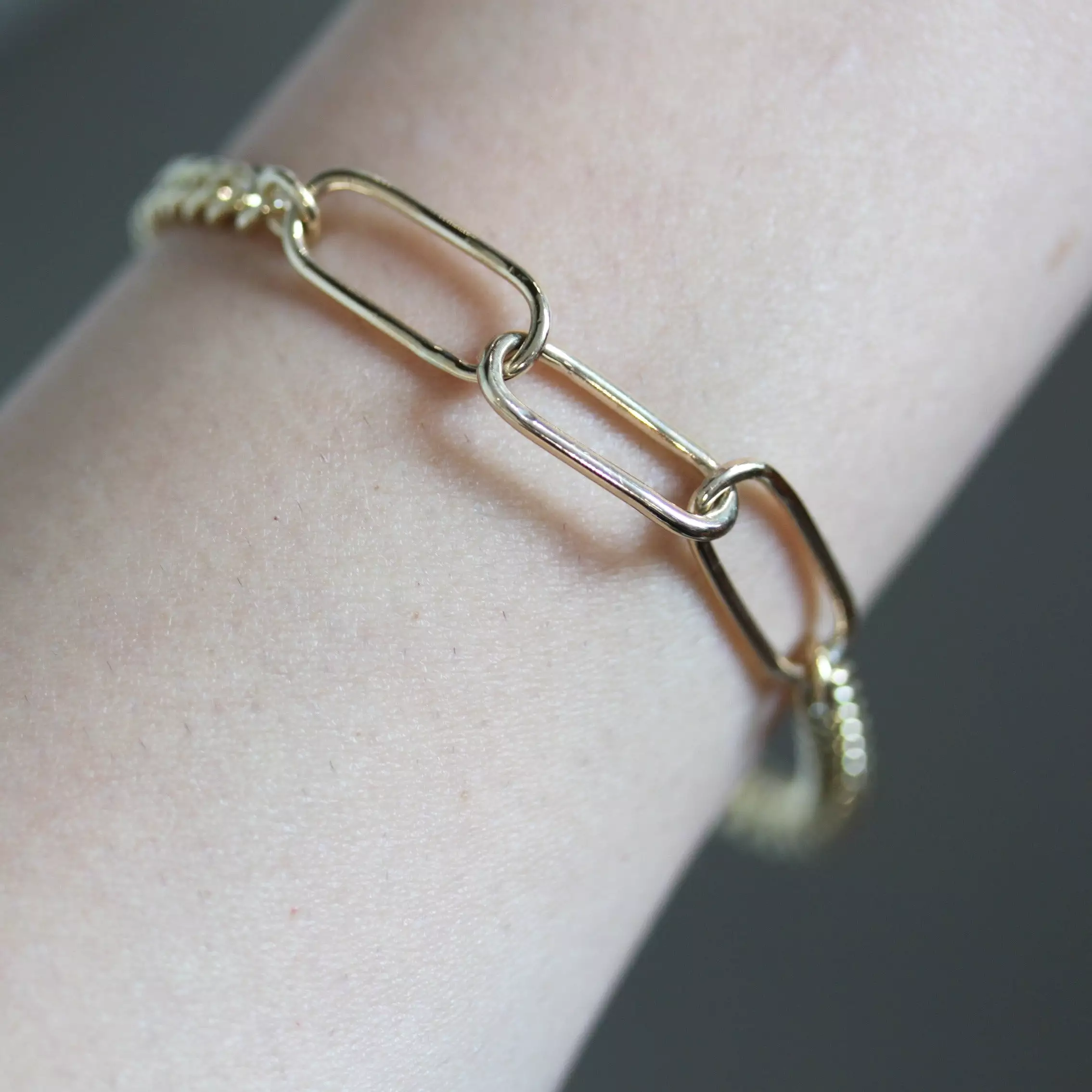 Three Link Yellow Gold Chain Bracelet