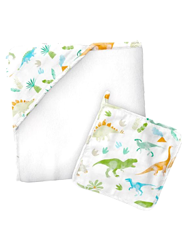 Towel/Washcloth Set - Dino