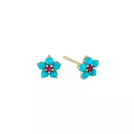 Turquoise and Tourmaline Aurora Studs