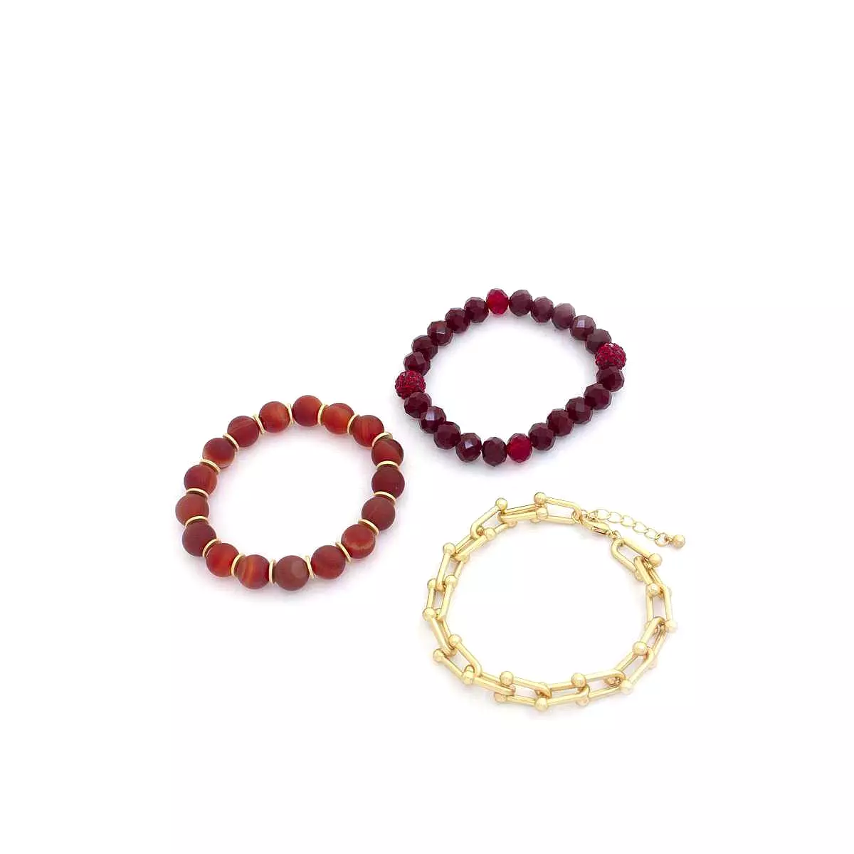 U Link Stone Beaded Bracelet Set.